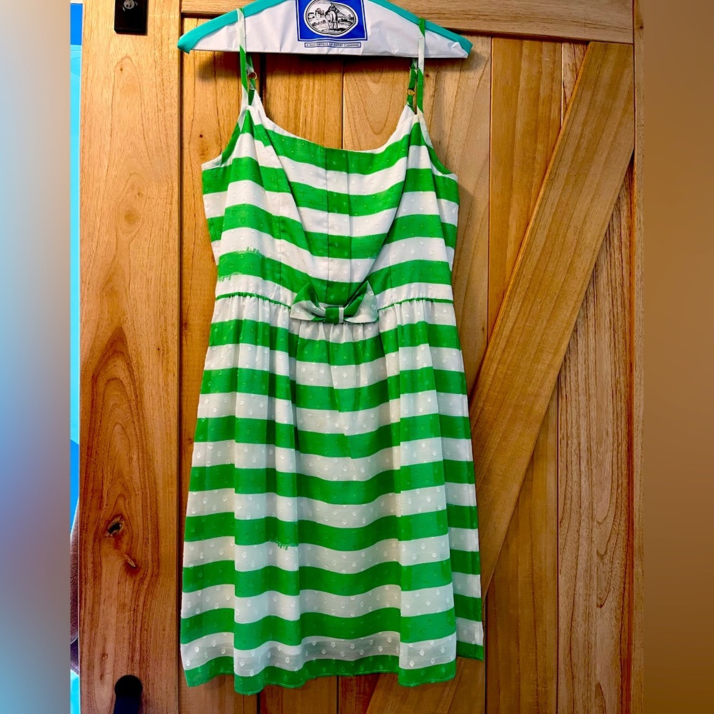 Green and white striped Lilly Pulitzer summer dress